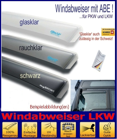 Climair Windabweiser Regenabweiser rauchgrau f. Ducato Boxer Jumper 94-05  45054